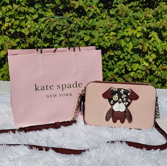 kate spade Handbags - Kate Spade Floral Pup Double Zip Small Crossbody